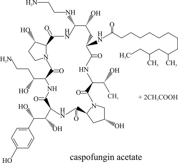 The echinocandin antifungal agent known as caspofungin acetate 